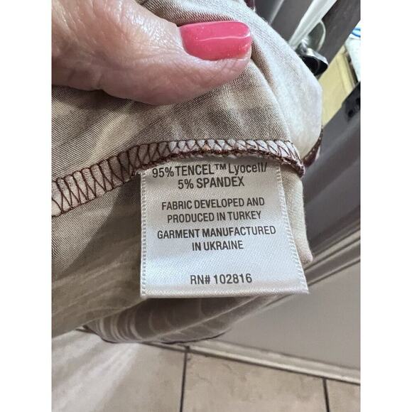 Garnet Hill Brown Knee Length Button Front Knit Tank Dress Sz L - Picture 5 of 7